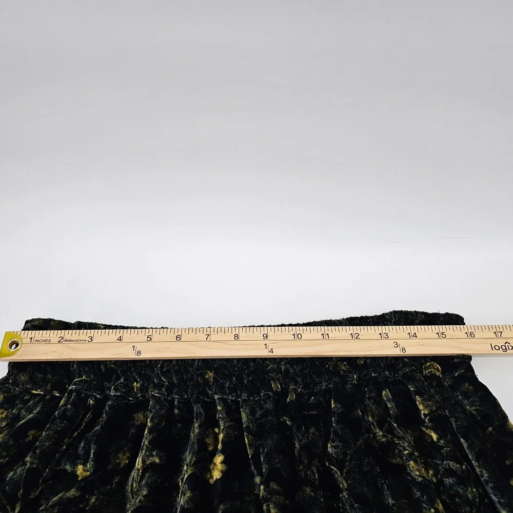 Anthropologie Somerset Velvet Pull-On Pants Wide Leg 1X Floral Velvet Elastic - Picture 3 of 6